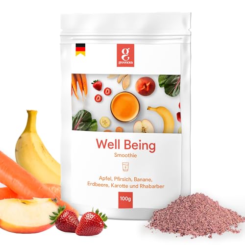 GREENORA Superfoods Green Powder Spirulina, Spinat, Ingwer, Grünkohl, Mango, Kiwi Smoothie Bowl Pulver. 100% Natürlich. Gefriergetrocknetes (Wellbeing Doypack 100 g) von greenora