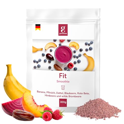 GREENORA Smoothie Bowl Fruchtpulver Gefriergetrocknete Vegan. Banane Pfirsich Heidelbeere Himbeere Rote Beete Maulbeeren Trockenobst Powder 100 g von greenora