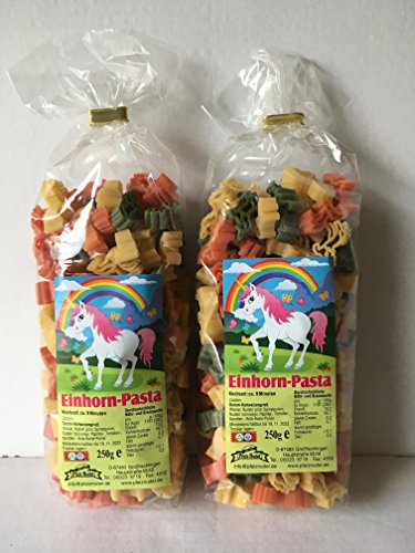 Einhorn Motivnudeln Nudeln Pasta 2er Pack 250g Durum Hartweizengrieß von gutting Pfalznudel