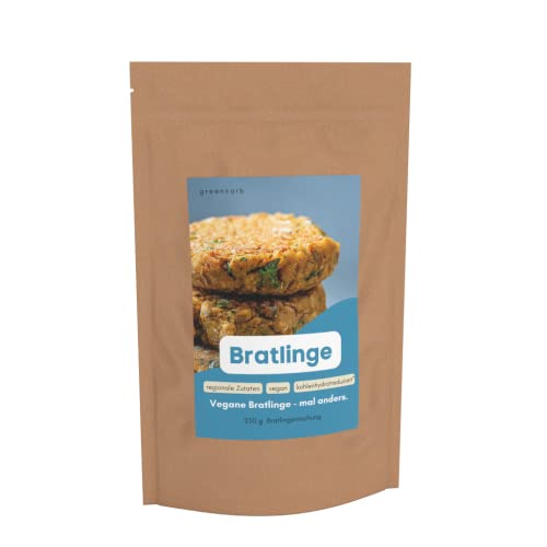 Greencarb® Bratlingsmischung (250g) | Bratlinge | Lower Carb Brot- und Bratmischung | Nur 4,06 g Kohlenhydrate auf 100 g | Vegane Bratmischung | Ballaststoffreich von hCGC