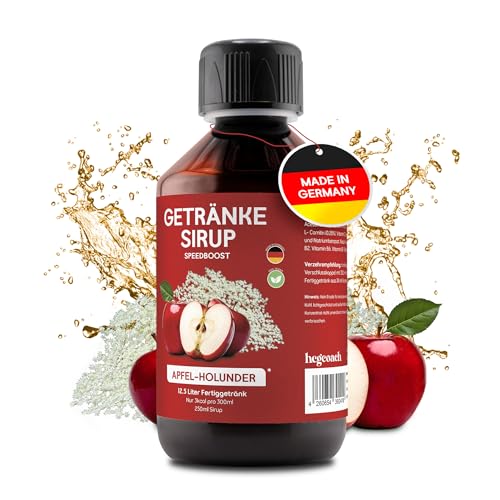 hCGC® Immunsystem Sirup - SpeedBoost 250ml, Vegan - Zuckerfreies Getränkekonzentrat für 12,5L Fertiggetränk - Fruchtsirup Immunsystem Booster mit Vitaminen & L-Carnitin | Apfel-Holunder von hCGC