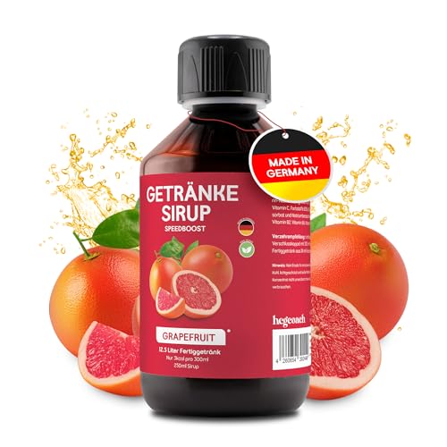 hCGC® Immunsystem Sirup - SpeedBoost 250ml, Vegan - Zuckerfreies Getränkekonzentrat für 12,5L Fertiggetränk - Fruchtsirup Immunsystem Booster mit Vitaminen, Magnesium & L-Carnitin | Grapefruit von hCGC