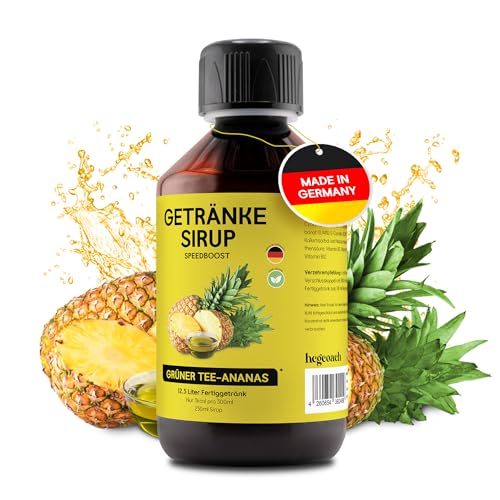 hCGC® Immunsystem Sirup - SpeedBoost 250ml, Vegan - Zuckerfreies Getränkekonzentrat für 12,5L Fertiggetränk - Fruchtsirup Immunsystem Booster mit Vitaminen, Magnesium & L-Carnitin | Grüntee-Ananas von hCGC