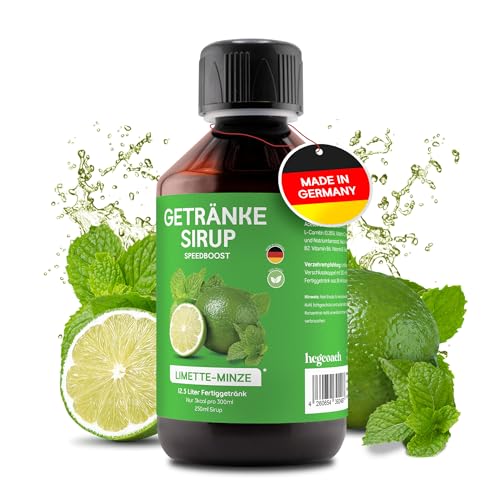 hCGC® Immunsystem Sirup - SpeedBoost 250ml, Vegan - Zuckerfreies Getränkekonzentrat für 12,5L Fertiggetränk - Fruchtsirup Immunsystem Booster mit Vitaminen, Magnesium & L-Carnitin | Limette-Minze von hCGC