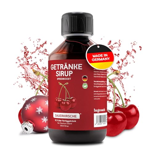 hCGC® Immunsystem Sirup - SpeedBoost 250ml, Vegan - Zuckerfreies Getränkekonzentrat für 12,5L Fertiggetränk - Fruchtsirup Immunsystem Booster mit Vitaminen, Magnesium & L-Carnitin | Sauerkirsche von hCGC