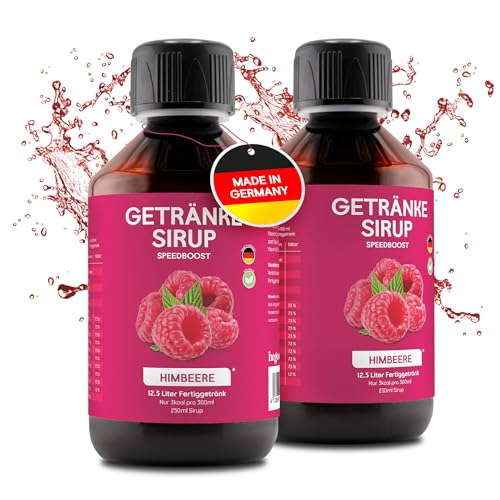 hCGC® Immunsystem Sirup - SpeedBoost 2x 250ml, Vegan - Zuckerfreies Getränkekonzentrat für 12,5L Fertiggetränk - Fruchtsirup Immunsystem Booster mit Vitaminen, Magnesium & L-Carnitin | Himbeere von hCGC