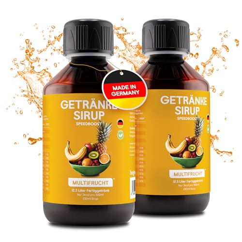 hCGC® Immunsystem Sirup - SpeedBoost 2x 250ml, Vegan - Zuckerfreies Getränkekonzentrat für 12,5L Fertiggetränk - Fruchtsirup Immunsystem Booster mit Vitaminen, Magnesium & L-Carnitin | Multifrucht von hCGC