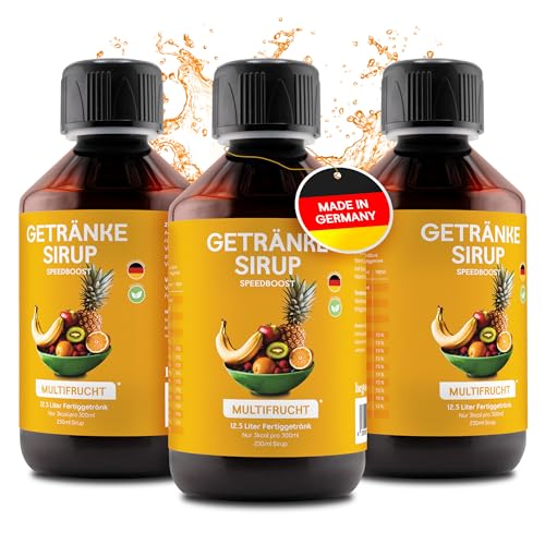 hCGC® Immunsystem Sirup - SpeedBoost 3x 250ml, Vegan - Zuckerfreies Getränkekonzentrat für 12,5L Fertiggetränk - Fruchtsirup Immunsystem Booster mit Vitaminen, Magnesium & L-Carnitin | Multifrucht von hCGC