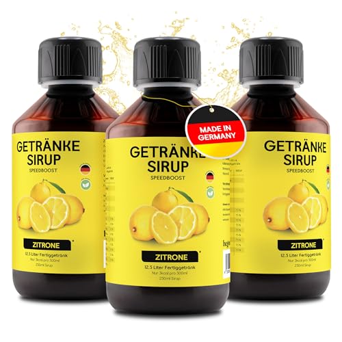 hCGC® Immunsystem Sirup - SpeedBoost 3x 250ml, Vegan - Zuckerfreies Getränkekonzentrat für 12,5L Fertiggetränk - Fruchtsirup Immunsystem Booster mit Vitaminen & L-Carnitin | Zitrone von hCGC