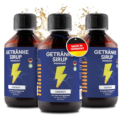 hCGC® Immunsystem Sirup - SpeedBoost 3x250ml, Vegan - Zuckerfreies Getränkekonzentrat für 12,5L Fertiggetränk - Fruchtsirup Immunsystem Booster mit Vitaminen & L-Carnitin | Energy Geschmack von hCGC