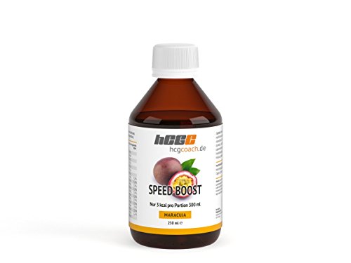 hCGC® SpeedBoost (250ml) | Zuckerfreies Getränkekonzentrat - Sirup | Mischverhältnis 1/50 | 0,75g Kohlenhydrathe pro 300ml Mixgetränk | 10 Vitaminen | Magnesium | B6, B12 | Folsäure | Maracuja von hCGC