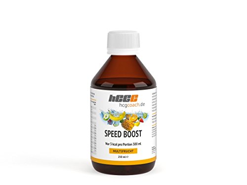 hCGC® SpeedBoost (250ml) | Zuckerfreies Getränkekonzentrat - Sirup | Mischverhältnis 1/50 | 0,75g Kohlenhydrathe pro 300ml Mixgetränk | 10 Vitaminen | Magnesium | B6, B12 | Folsäure | Multifrucht von hCGC