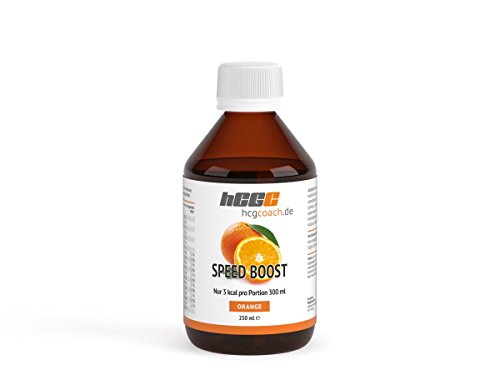 hCGC® SpeedBoost (250ml) | Zuckerfreies Getränkekonzentrat - Sirup | Mischverhältnis 1/50 | 0,75g Kohlenhydrathe pro 300ml Mixgetränk | 10 Vitaminen | Magnesium | B6, B12 | Folsäure | Orange von hCGC