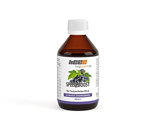 hCGC® SpeedBoost (250ml) | Zuckerfreies Getränkekonzentrat - Sirup | Mischverhältnis 1/50 | 0,75g Kohlenhydrathe pro 300ml Mixgetränk | 10 Vitaminen | Magnesium | Folsäure | Schwarze Johannisbeere von hCGC