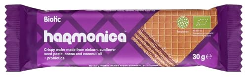 Harmonica Probiotische Waffel | Bio Zertifiziert | Agave Inulin | Einkorn, Kokosnussbutter, Rohrohrzucker, Probiotische Kulturen (20x30g) von harmonica