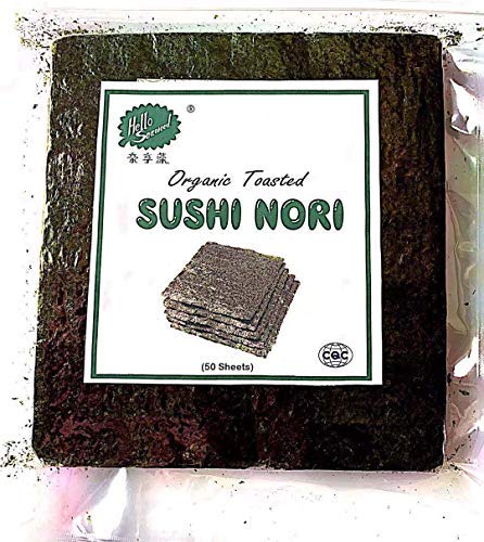 Bio-geröstetes Sushi-Nori, Organic toasted sushi nori 50 sheet/pack (5bag (250 sheets)) von Hello Seaweed