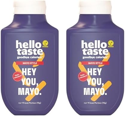 hellotaste Mayo Style 300ml - kalorienreduziert, ohne Zuckerzusatz & voller Geschmack | Für Gerichte, zum Grillen uvm. | Vegan, aspartamfrei, glutenfrei, sojafrei | 1 x 300ml (Packung mit 2) von hellotaste