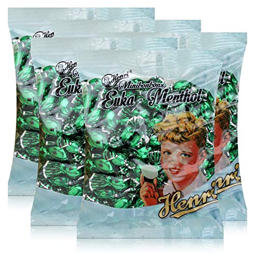 Henri Minibonbons Euka-Menthol 250g - Nascherei für zwischendurch (5er Pack) von henri