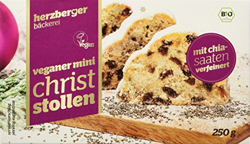 herzberger Mini Christ Stollen vegan, 5er Pack (5 x 250 g) von herzberger