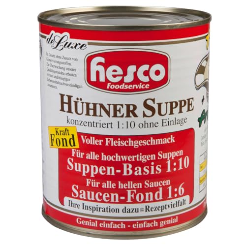 Hesco Hühnersuppe First Cass stark konzentrierte Hühnerbrühe 850ml von hesco