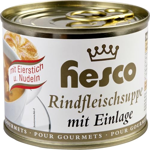 Hesco Rindsuppe mit Einlage Eierstich und Nudeln 5 Dosen 1060ml von hesco