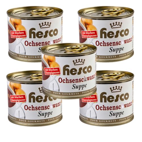 Hesco gebundene Ochsenschwanzsuppe mit Champignons 5 Dosen 1060ml von hesco