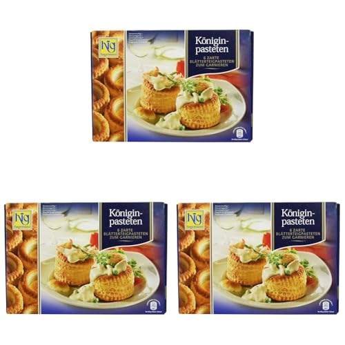 Königinpasteten zarte Blätterteigpasteten zum Garnieren, 6 Stück (2 x 3) (Packung mit 3) von hig