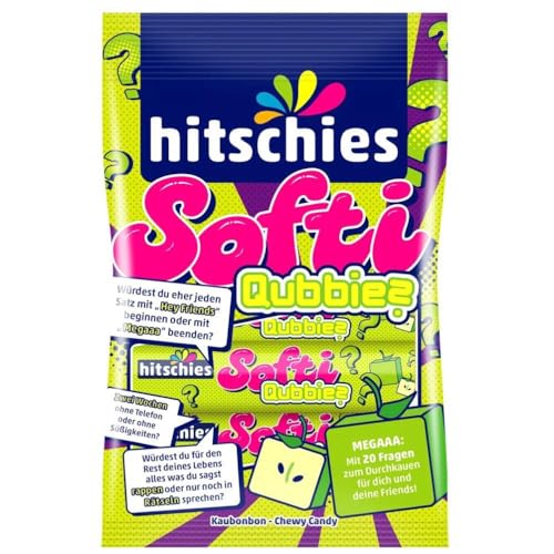 3 er Pack hitschies Softi Qubbies Apfel 3 x 80g (3 x 4 Stangen) Kaubonbons mit Apfelgeschmack von hitschies