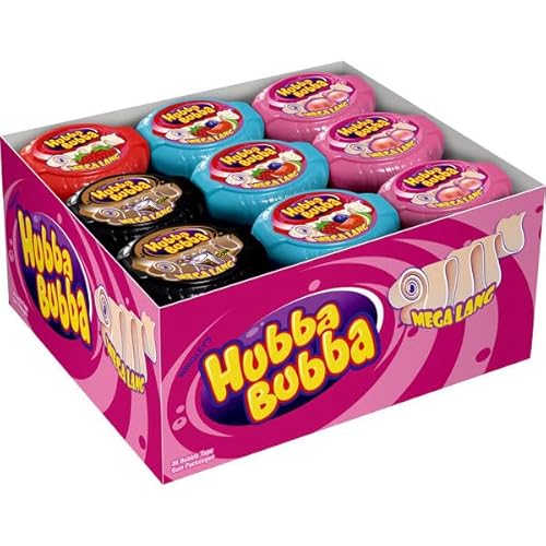 24 Rollen a 56g Hubba Bubba Tape 4 Sorten Mix Kaugummi Rollen von hubba Bubba Tape