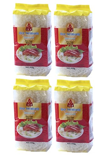 [ 4x 400g ] iCV Reisfadennudeln / Rice Vermicelli / feine Reisnudeln / Bún Gao von iCV