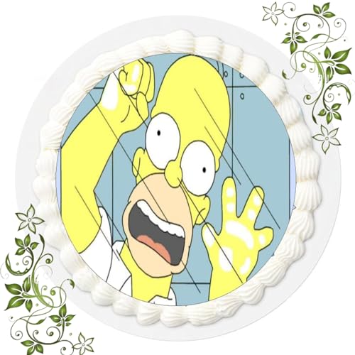 FONDANT Tortenbild, Zuckerbild mit Motiv, Essbares Foto für Torten, Tortenbild, Tortenaufleger Ø 20cm FONDANT Die Simpsons Nr. 13 von ich