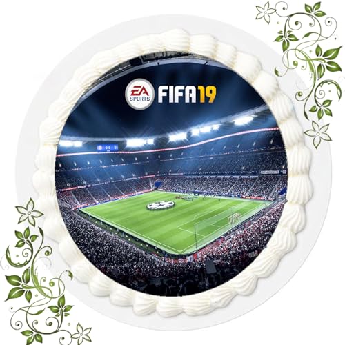 ich FONDANT Tortenbild, Zuckerbild mit Motiv, Essbares Foto für Torten, Tortenbild, Tortenaufleger Ø 20cm FONDANT Fifa 19 Nr. 2 von ich