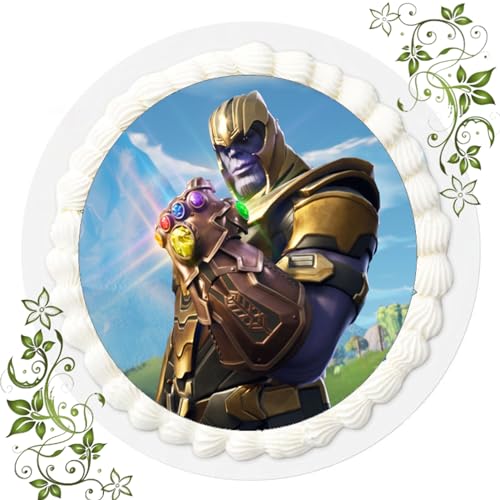 FONDANT Tortenbild, Zuckerbild mit Motiv, Essbares Foto für Torten, Tortenbild, Tortenaufleger Ø 20cm FONDANT Gamer Game Fortnite Nr. 16 von ich