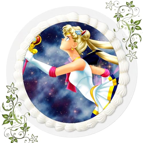 FONDANT Tortenbild, Zuckerbild mit Motiv, Essbares Foto für Torten, Tortenbild, Tortenaufleger Ø 20cm FONDANT Sailor Moon Nr. 4 von ich