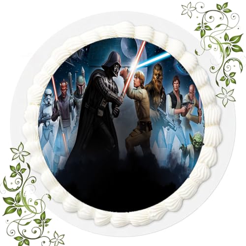 FONDANT Tortenbild, Zuckerbild mit Motiv, Essbares Foto für Torten, Tortenbild, Tortenaufleger Ø 20cm FONDANT Star Wars Nr. 41 von ich