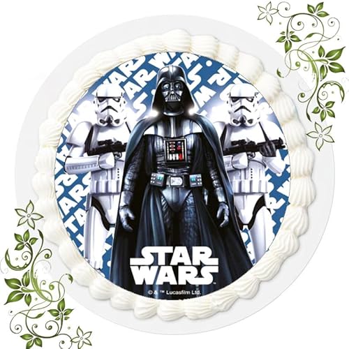 FONDANT Tortenbild, Zuckerbild mit Motiv, Essbares Foto für Torten, Tortenbild, Tortenaufleger Ø 20cm FONDANT Star Wars T8 von ich