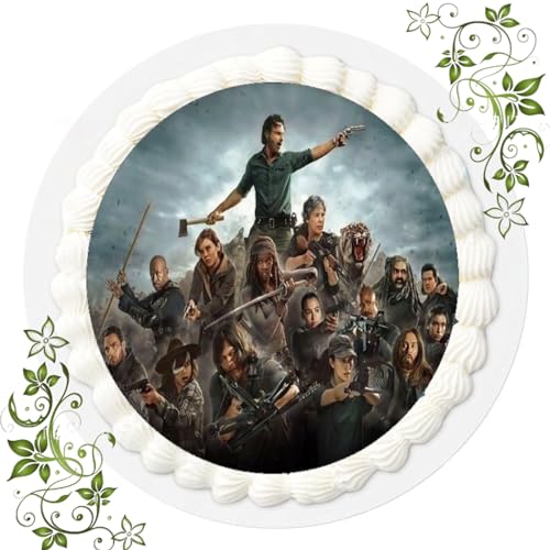 FONDANT Tortenbild, Zuckerbild mit Motiv, Essbares Foto für Torten, Tortenbild, Tortenaufleger Ø 20cm FONDANT The Walking Dead Nr. 22 von ich