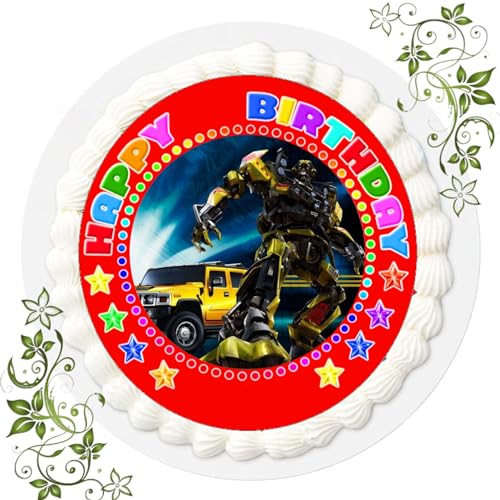 FONDANT Tortenbild, Zuckerbild mit Motiv, Essbares Foto für Torten, Tortenbild, Tortenaufleger Ø 20cm FONDANT Transformers Nr. 11 von ich