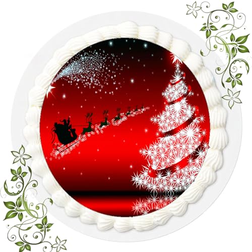 FONDANT Tortenbild, Zuckerbild mit Motiv, Essbares Foto für Torten, Tortenbild, Tortenaufleger Ø 20cm FONDANT Weihnachten Nr. 41 von ich