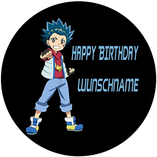 Fondant Tortenaufleger Tortenbild Geburtstag kompatibel mit BEYBLADE personalisierbar mit WUNSCHNAME von ich