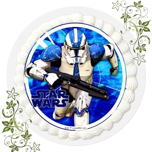 Fondant Tortenbild, Zuckerbild Essbares Foto für Torten, Tortenaufleger Ø 20cm - Star Wars Nr. 1 von ich