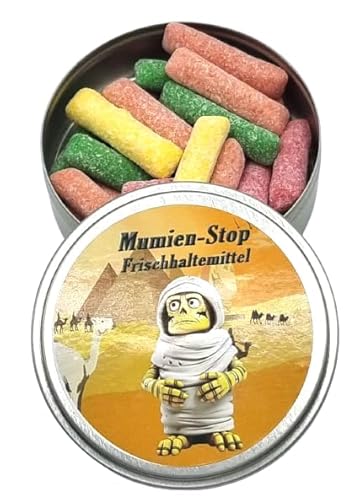 Mumien-Stop Frischhaltemittel aus der Dose, Nervennahrung, Geschenk zur Entspannung, Spaßgeschenk (Hitschies Sour Mix) Süßigkeit von Zeelec