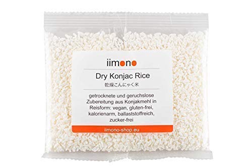 iimono Dry Konjac Rice - kalorienarmer & kohlenhydratarmer Konjak-Reis (1 x 200g) von iimono