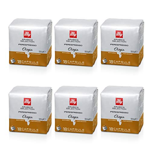 Illy 6 Packungen mit 18 Arabica Selection Ethiopia-Kapseln (108 Kapseln) von illy