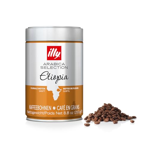 illy Kaffeebohnen Luxus Arabica Kaffeebohnen Auswahl Äthiopien 6er Pack (6 x 250 g) von illy