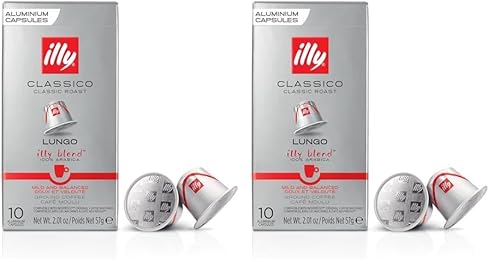 Illy Lungo Classic, 10 stück, 50 g (Packung mit 2) von illy