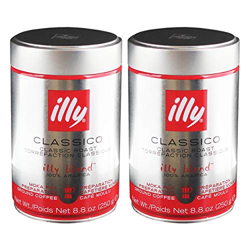 Illy Moka, 100 % Arabica Kaffee, Gemahlener Röstkaffee, Espresso, Normale Röstung, Dose, 2 x 250 g von illy