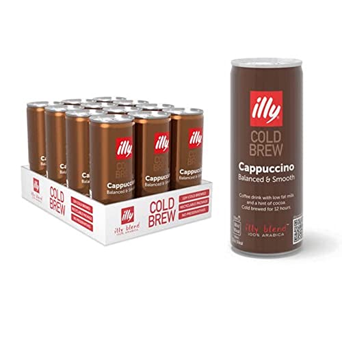 illy Cold Brew Coffee, Cappuccino, Fertiggetränkedose, Eiskaffee, 12 x 250 ml Dose von illy