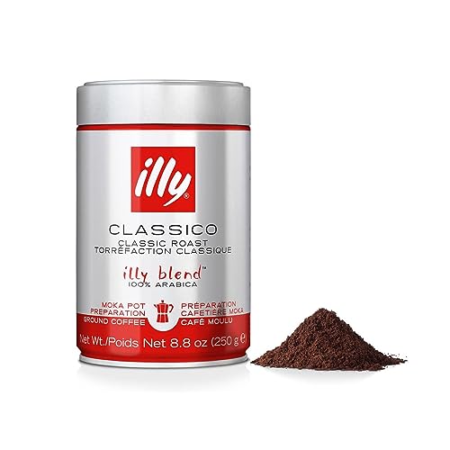 illy Gemahlener Mokka Classic 250 g Dose (Packung mit 6) von illy