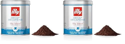 illy Gemahlener filter Kaffee DECA, intensive Röstung - 125 g Dose (Packung mit 2) von illy